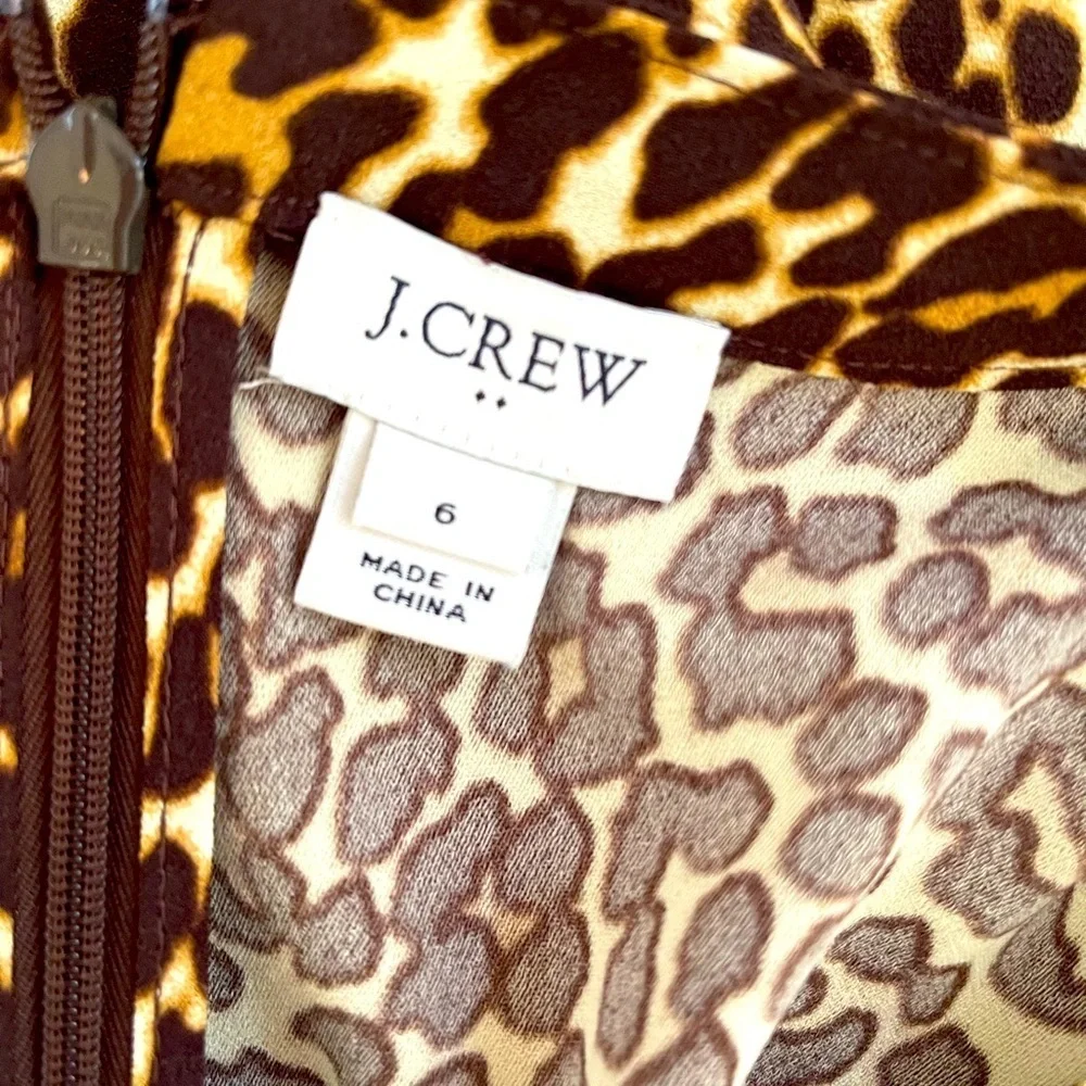 J. Crew Classic Animal Print Long Sleeve Dress Size 6